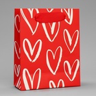 Пакет подарочный ламинированный, упаковка, «Я тебя люблю», S 12 х 15 х 5.5 см 9945323