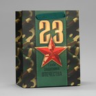 Пакет подарочный ламинированный вертикальный, упаковка, «С Днём Защитника Отечества», MS 18 х 23 х 10 см - фото 320964249