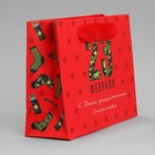 Пакет подарочный ламинированный горизонтальный, упаковка, «Носки для защитника», S 15 х 12 х 5.5 см - Фото 3
