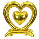 Шар фольгированный 36" «Сердце», на подставке, золото, под воздух - фото 320964284