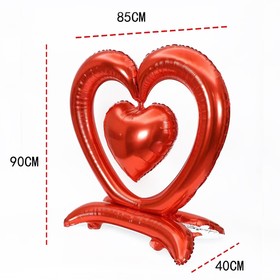 Шар фольгированный 36" «Сердце», на подставке, красный