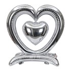 Шар фольгированный 36" «Сердце», на подставке, серебро - фото 320964289