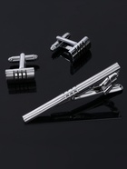 Набор мужской стальной «Запонки + Зажим для галстука» квартет, цвет серебро - Фото 9