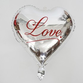 Шар фольгированный 18" «Я люблю тебя», серебро сердце