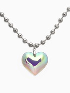 Кулон «Сердце» большое, цветное в серебре, 40 см - Фото 3