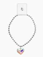 Кулон «Сердце» большое, цветное в серебре, 40 см - Фото 2