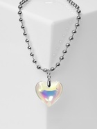 Кулон «Сердце» большое, цветное в серебре, 40 см - Фото 5