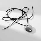 Чокер «Сердце» крупное, металлик, чёрный в серебре, 60 см - Фото 13