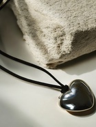 Чокер «Сердце» крупное, металлик, чёрный в серебре, 60 см - Фото 15