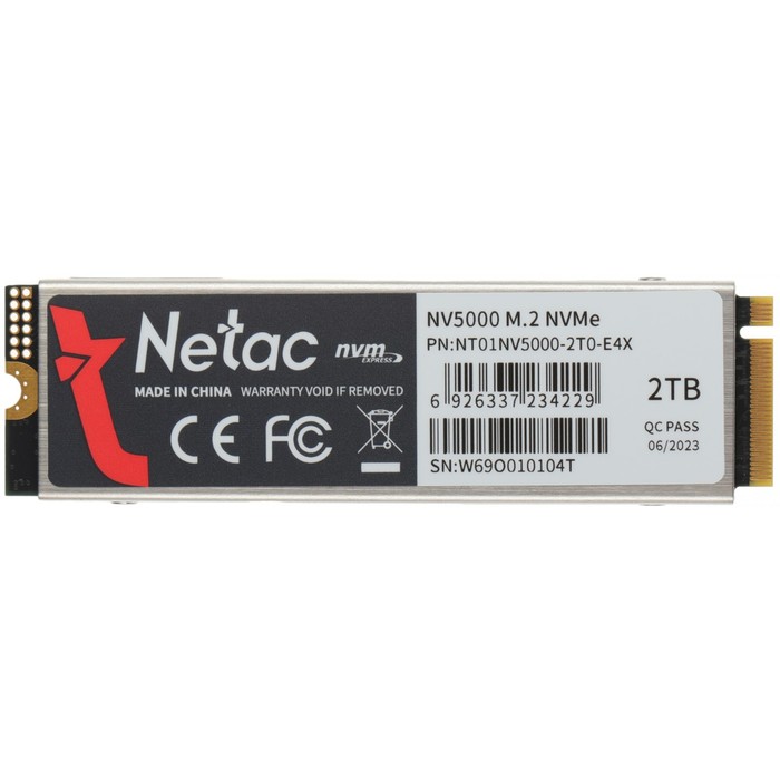 Накопитель SSD Netac PCIe 4.0 x4 2TB NT01NV5000-2T0-E4X NV5000 M.2 2280 - фото 51516597