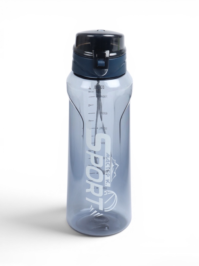 Бутылка для воды SPORT, 800 мл, 23×7.6×4.8 см, серая - Фото 1