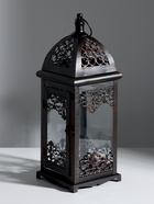 Металлический подсвечник-фонарь на 1 свечу «Стефано», 13.5×13.5×37.5 см - фото 23555650