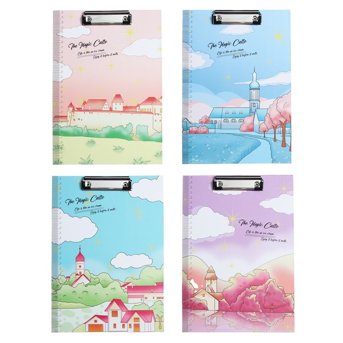 Планшет с прижимом формат А4 картон «Пейзаж», МИКС - Фото 1