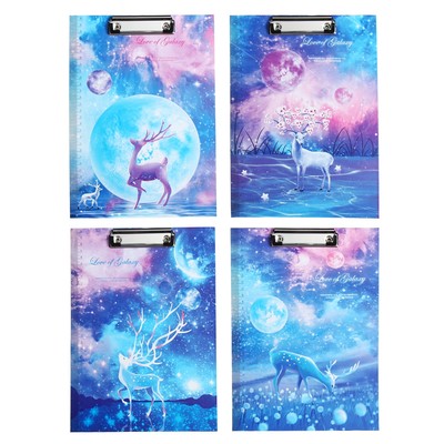 Планшет с прижимом формат А4 картон «Космос», МИКС