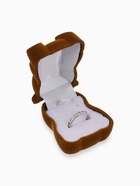 Футляр бархатный под кольцо «Медвежонок» с бантом, 4.6×5, цвет коричневый, вставка белая - Фото 2