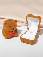 Футляр бархатный под кольцо «Медвежонок» с бантом, 4.6×5, цвет коричневый, вставка белая - Фото 8