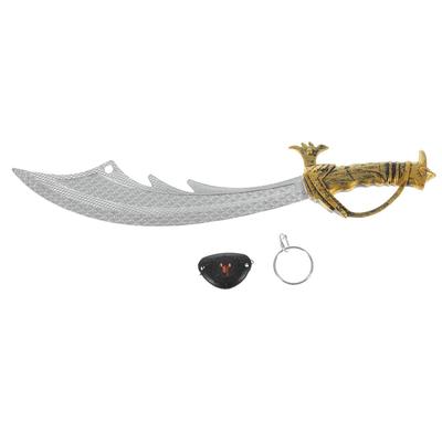 Карнавальный набор пирата: сабля, наглазник, клипса