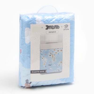 Покрывало 1.5-спальное «Этель» Around the world, 145×210±5 см, микрофибра