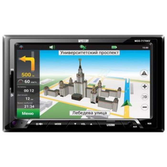 

Автомагнитола Mystery 2 DIN MDD-7170NV, 7", GPS, 50 Вт, мультицвет