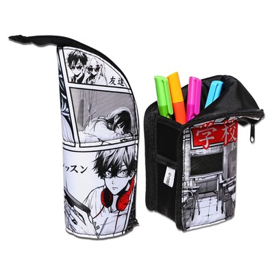 Пенал школьный, тубус, 8.5×21×6.5 см «Аниме»