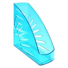 Лоток для бумаг вертикальный СТАММ "Тропик", тонированный голубой, ширина 110мм - Фото 1