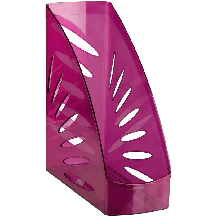 Лоток для бумаг вертикальный СТАММ "Тропик", тонированный розовый, ширина 110мм - Фото 1