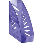 Лоток для бумаг вертикальный СТАММ "Тропик", тонированный фиолетовый, ширина 110мм - фото 8734020