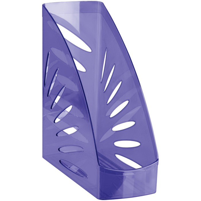Лоток для бумаг вертикальный СТАММ "Тропик", тонированный фиолетовый, ширина 110мм - Фото 1