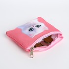 Кошелек детский текстильный "Котик", 11х9х0,5 см, цвет розовый - фото 9862373