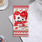 Конверт для денег "Love you" глиттер, конгрев, розовое сердечко, 17х8 см (комплект 10 шт) - фото 23584816