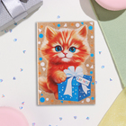 Открытка-шильдик "Для тебя!" крафт, котик, 5,5х8,5 см (комплект 20 шт) - фото 23627894
