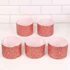 Форма для выпечки кулича бумажная «Флора красная», одноразовая, 12.4×9 см, красная - Фото 4