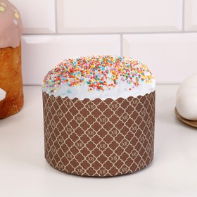 Форма для выпечки кулича бумажная «ХВ Золотое», одноразовые, 13.4×9 см, коричневые