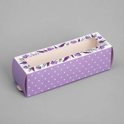 Коробка для макарун, кондитерская упаковка «Лаванда», 18 х 5.5 х 5.5 см