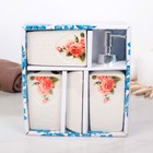 Набор аксессуаров для ванной комнаты «Бутоны», 4 предмета (дозатор, мыльница, 2 стакана), цвет белый - Фото 2