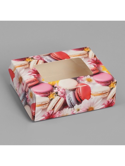 Кондитерская упаковка, коробка с ламинацией «Сладости», 10 х 8 х 3.5 см