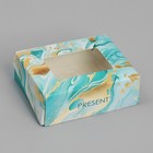 Коробки под конфеты сырники, кондитерская упаковка «Мрамор», 10 х 8 х 3.5 см - фото 320965578