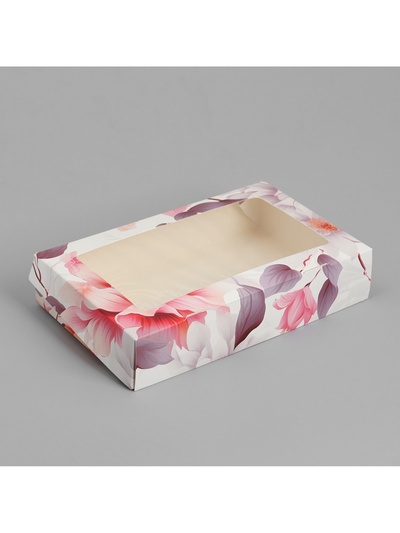 Кондитерская упаковка, коробка с ламинацией «Для тебя цветы», 20 х 12 х 4 см
