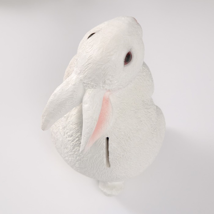 Копилка  "Кролик №3 Белый (лапки вниз)" высота 16 см, ширина 10,5 см, длина 12,5 см