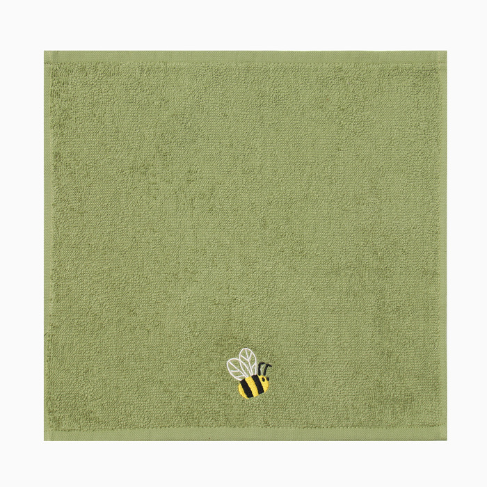 Набор махровых полотенец "Пчёлка" 30х30 см - 3 шт, 100% хлопок 340 г/м2