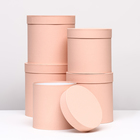 Набор круглых коробок 5 в 1 "Персик", 25 х 25 - 19 х 19 см - фото 23572618