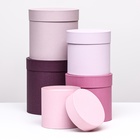 Набор круглых подарочных коробок 5 в 1 «Весенний», 20×20 - 11×11 см - Фото 3