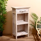 Тумба «Старый Бали», 50×30×90 см, дерево албезия, белая - Фото 1