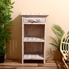 Тумба «Старый Бали», 50×30×90 см, дерево албезия, белая - Фото 2