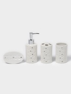 Набор аксессуаров для ванной комнаты Доляна «Барельеф», 4 предмета, дозатор 280 мл, мыльница, 2 стакана, бежевый - Фото 4