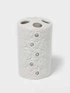 Набор аксессуаров для ванной комнаты Доляна «Барельеф», 4 предмета, дозатор 280 мл, мыльница, 2 стакана, бежевый - Фото 5