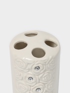 Набор аксессуаров для ванной комнаты Доляна «Барельеф», 4 предмета, дозатор 280 мл, мыльница, 2 стакана, бежевый - Фото 6