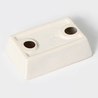 Аксессуары для ванной Доляна «Цветочный барельеф», 4 предмета, дозатор 270 мл, мыльница, 2 стакана 210 мл, белые - Фото 8