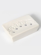 Аксессуары для ванной Доляна «Цветочный барельеф», 4 предмета, дозатор 270 мл, мыльница, 2 стакана 210 мл, белые - Фото 2