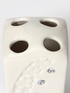 Аксессуары для ванной Доляна «Цветочный барельеф», 4 предмета, дозатор 270 мл, мыльница, 2 стакана 210 мл, белые - Фото 15